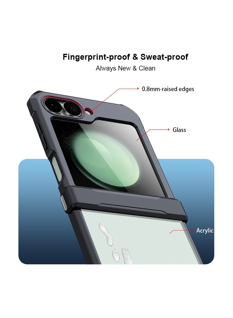 For Samsung Galaxy Z Flip 6 Case, Built-in Back Screen Glass Screen Protection, TPU Shockproof Airbag Protective Back Cover, Anti-Fingerprint Ultra-thin Full Body Protective Casing - Image 5
